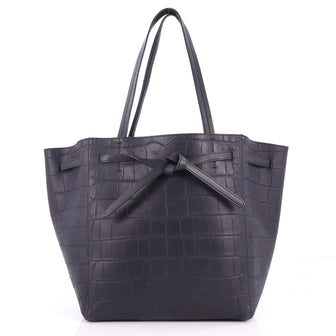 Celine Phantom Tie Cabas Tote Crocodile Embossed Leather 3288601