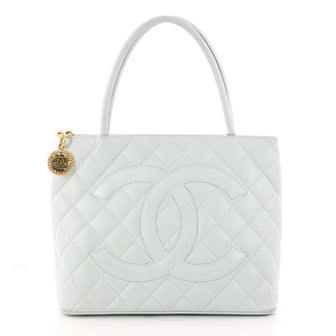 Chanel Medallion Tote Quilted Caviar Blue 3288702