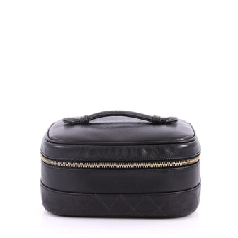 Chanel Vintage Cosmetic Case Lambskin Black 3289704