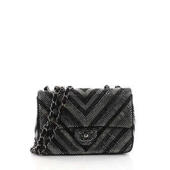 Chanel CC Flap Bag Strass Embellished Leather Small Black 3290001