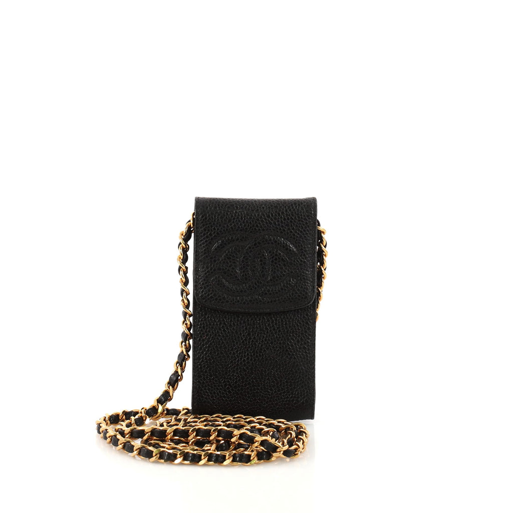 Chanel Vintage CC Phone Holder on Chain Bag Caviar Black 3290402