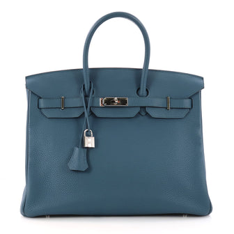 Hermes Birkin Handbag Blue Togo with Palladium Hardware 3291101