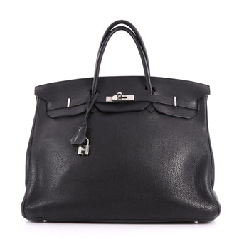 Hermes Birkin Handbag Black Togo with Palladium Hardware Brown 3291303