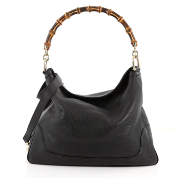 Gucci Diana Bamboo Convertible Shoulder Bag Leather Medium Black 3292501