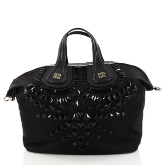 Givenchy Nightingale Satchel Studded Nylon Medium Black 3293201
