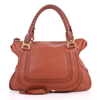Chloe Marcie Shoulder Bag Leather Large Orange 3293701