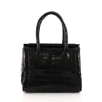Nancy Gonzalez Top Handle Satchel Crocodile Small Black 3294002