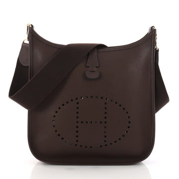 Hermes Evelyne Crossbody Gen I Epsom PM Brown 3294502