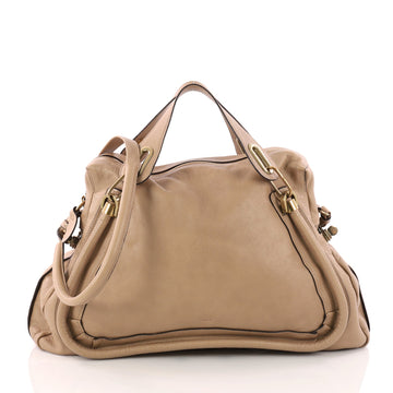 Chloe Paraty Top Handle Bag Leather Large Brown 3294901