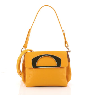 Christian Louboutin Passage Convertible Messenger Bag Leather Mini Yellow 3295002
