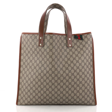  Gucci Web Loop Tote GG Coated Canvas Large Brown 3295003