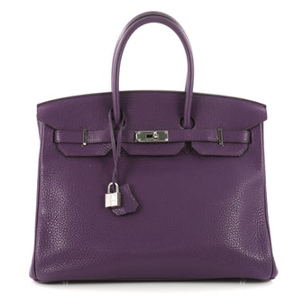  Hermes Birkin Handbag Purple Clemence with Palladium 3295501