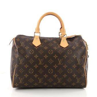 Louis Vuitton Speedy Handbag Monogram Canvas 30 Brown 3296801