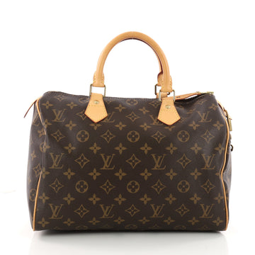 Louis Vuitton Speedy Handbag Monogram Canvas 30 Brown 3296801