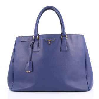 Prada Double Zip Lux Tote Saffiano Leather Large Blue 3296906