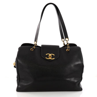Chanel Vintage Supermodel Weekender Bag Caviar Large Black 3297901