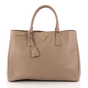 Prada Lux Open Tote Saffiano Leather Large Brown 3298604