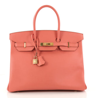 Hermes Birkin Handbag Pink Epsom with Gold Hardware 35 Pink 3298801