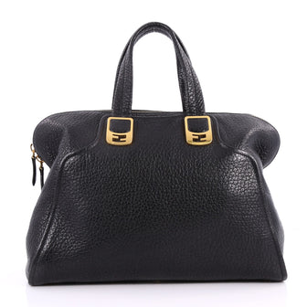 Fendi Chameleon Convertible Satchel Leather Large Black 3300601