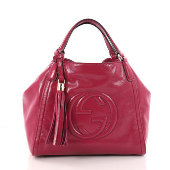 Gucci Soho Convertible Shoulder Bag Patent Small Pink 3301004