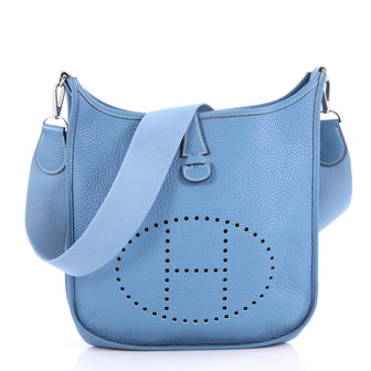 Hermes Evelyne Crossbody Gen II Clemence PM Blue 3302502