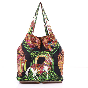  Hermes Silky Pop Tote Printed Silk Brown 3302903