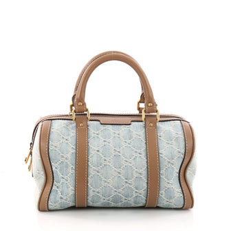Gucci Convertible Joy Boston Bag GG Denim Small Blue 3303101