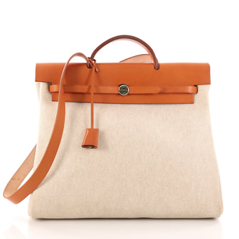 Hermes Herbag Toile and Leather MM Neutral 3303503