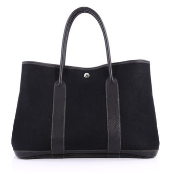Hermes Garden Party Tote Toile and Leather 36 Black 3303801