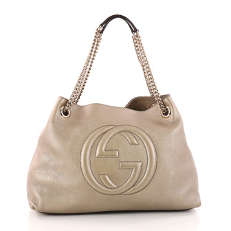 Gucci Soho Chain Strap Shoulder Bag Leather Medium Gold 3303901