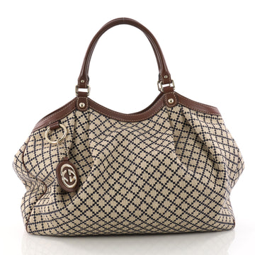 Gucci Sukey Tote Diamante Canvas Large White 3303902