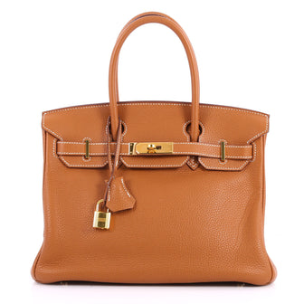 Hermes Birkin Handbag Brown Togo with Gold Hardware 30 Brown 3304001