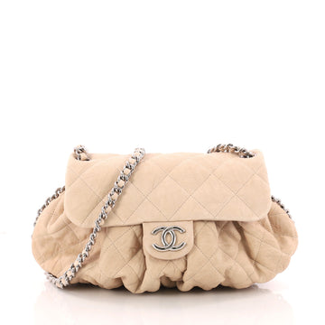 Chanel Chain Around Flap Bag Quilted Leather Medium Neutral 3304701