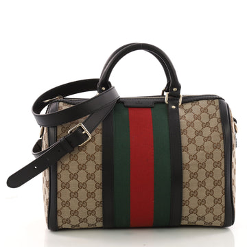 Gucci Vintage Web Boston Bag GG Canvas Medium Brown 3305901