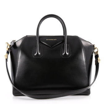 Givenchy Antigona Bag Glazed Leather Medium Black 3306001