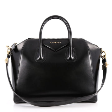 Givenchy Antigona Bag Glazed Leather Medium Black 3306001