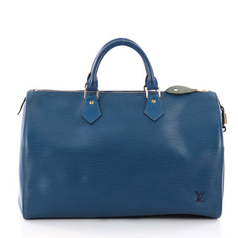 Louis Vuitton Speedy Handbag Epi Leather 35 Blue 3307301