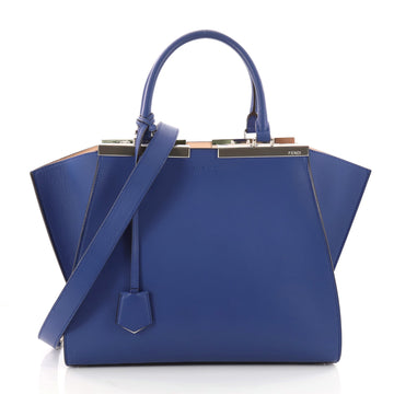 Fendi Petite 3Jours Handbag Leather Blue 3307901