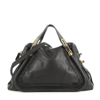 Chloe Paraty Top Handle Bag Leather Large Black 3308302