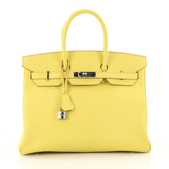 Hermes Birkin Handbag Yellow Epsom with Palladium Yellow 3308801