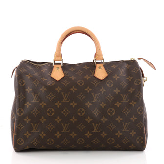 Louis Vuitton Speedy Handbag Monogram Canvas 35 Brown 3309403