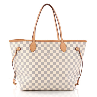 Louis Vuitton Neverfull Tote Damier MM White 3309404