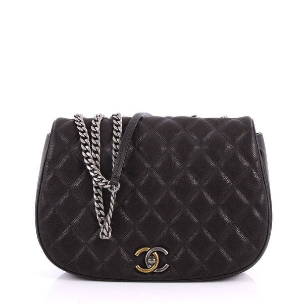 Buy Chanel Casual Pocket Flap Messenger Bag Quilted Caviar 3312906