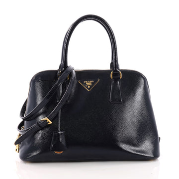 Prada Promenade Handbag Vernice Saffiano Leather Medium Blue 3313003