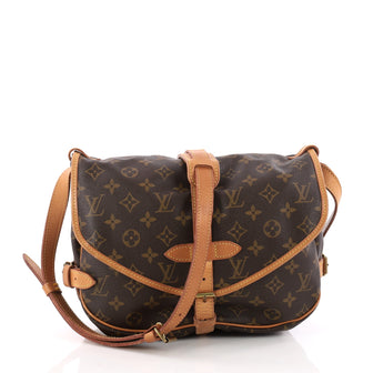 Louis Vuitton Saumur Handbag Monogram Canvas PM Brown 3314402