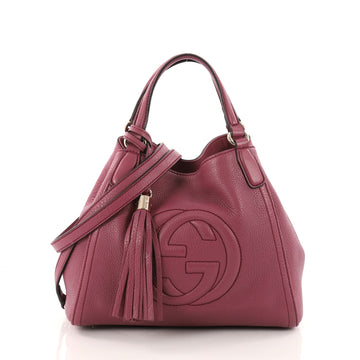  Gucci Soho Convertible Shoulder Bag Leather Small Purple 3314501