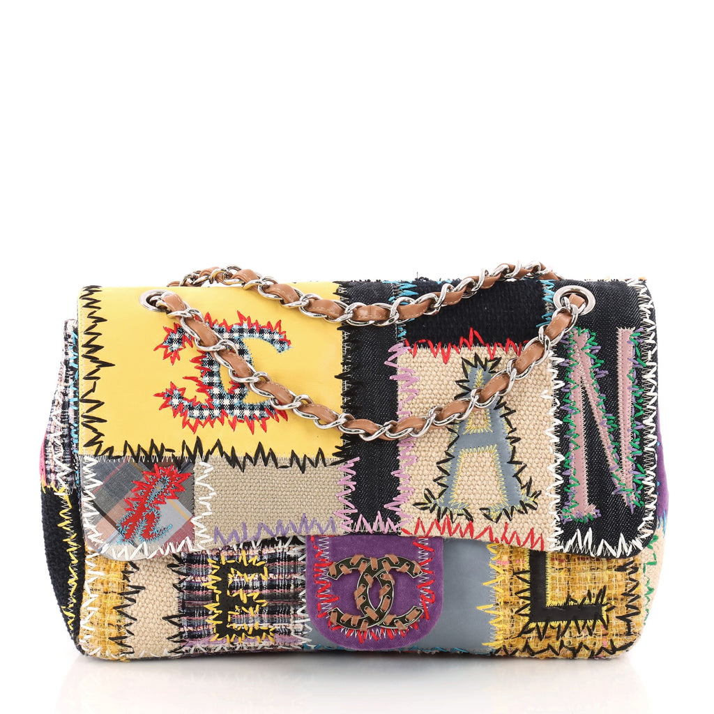 Chanel Limited Edition Multicolor Patchwork Medium Flap Bag with, Lot  #58191