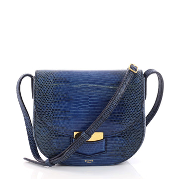 Celine Trotteur Crossbody Bag Lizard Blue 3316501