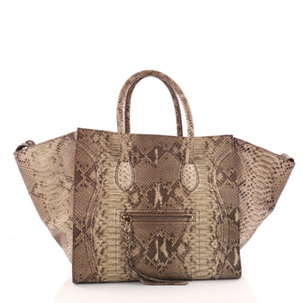 Celine Phantom Handbag Python Large Brown 3318501