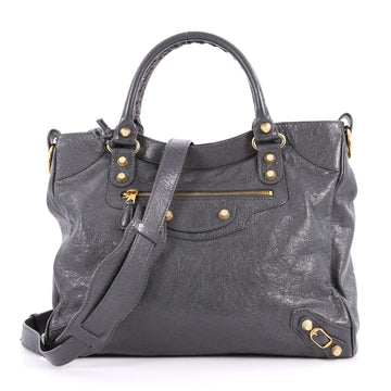 Balenciaga Velo Giant Studs Handbag Leather Gray 3318601